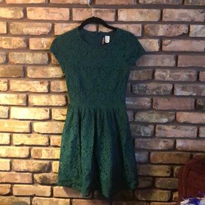 Deep green lace dress